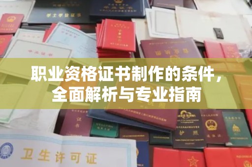 潢川职业资格证书制作的条件，全面解析与专业指南