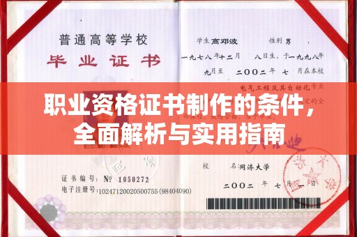 潢川职业资格证书制作的条件，全面解析与实用指南